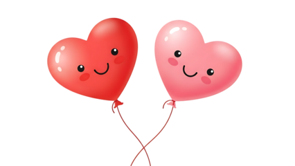 Two Heart-Shaped Balloons