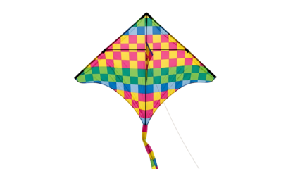 Colorful Diamond Kite on Checkered Background