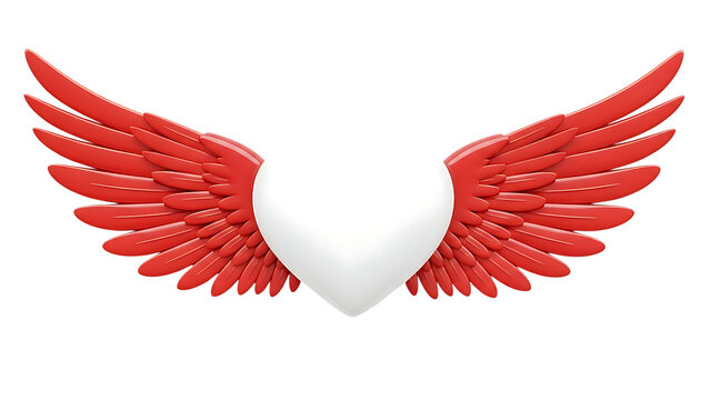 White Heart with Red Wings