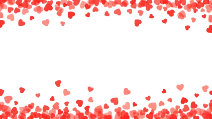 Red hearts on transparent background