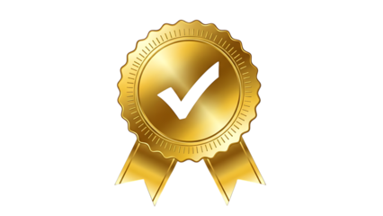 Golden Seal Badge with Checkmark