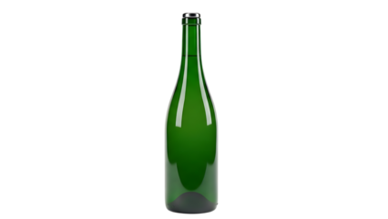 Green Glass Bottle on Checkered Background