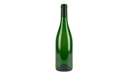 Green Wine Bottle on Checkered Background