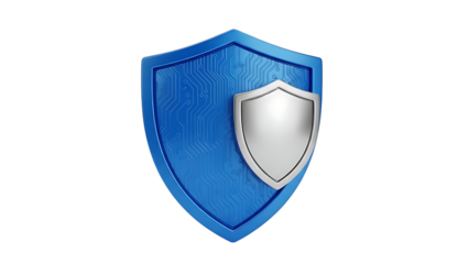 Blue Shield with Circuit Pattern