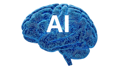 Blue Circuit Brain AI Image