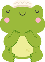 Fototapeta premium Illustration of Cute Frog Raise Hands when Praying