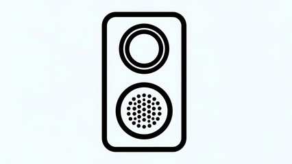 Simple Black Speaker Icon on White Background.
