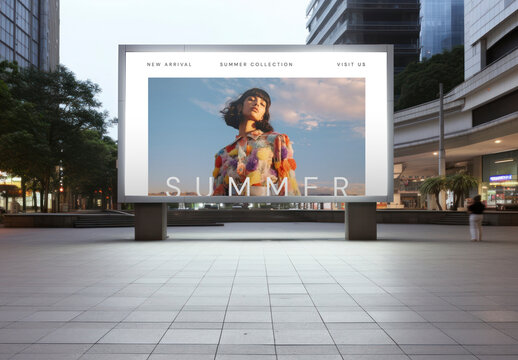 Fashion Billboard Mockup n Urban Setting PSD
