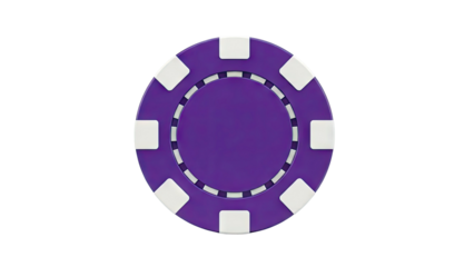 Purple and white poker chip