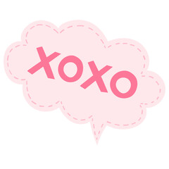 XOXO Speech Bubble Illustration. Vector Flat Hand Drawn Illustration
