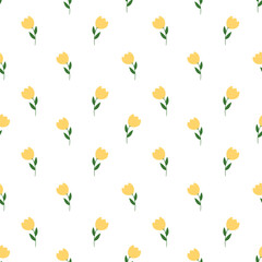 seamless pattern with yellow tuli