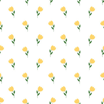 seamless pattern with yellow tuli