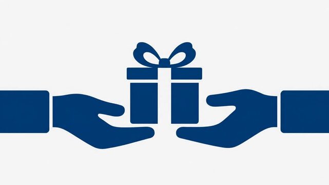 Hands receiving gift illustration symbol of giving and celebration