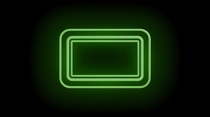 A striking visual representation of a glowing green rectangular frame nested within multiple concentric glowing rectangles on a dark background