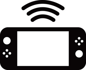 通信中のゲーム機のフラットアイコンイラスト
