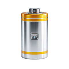 A sleek silver and gold electronic device on a black background