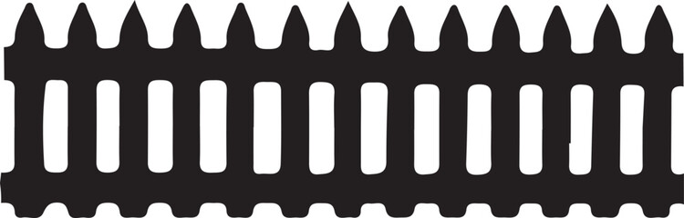 Fototapeta premium Fence in silhouette white background.