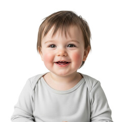 Joyful smiling portrait child bright isolated on transparent background