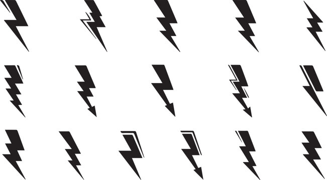 Creative vector illustration of thunder and bolt lighting flash icon, electric power symbol.