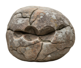 Examining unique rock formation nature stone structure isolated on transparent background