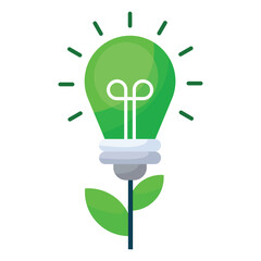 Idea business concept. Plant lamp icon design