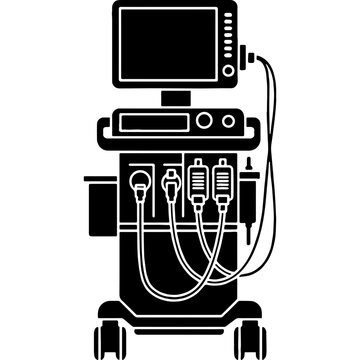 Intra-Aortic Balloon Pump Machine Silhouette Icon