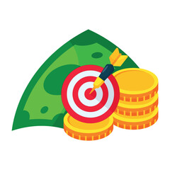 Target and coin icon design