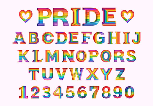 Colorful Rainbow Alphabet Font Set