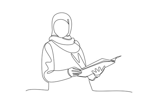 Reading Daily Notes. Real life story telling Concept. Single line draw design. Vector graphic illustration