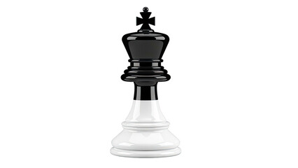 Naklejka premium Black and White Chess King Piece