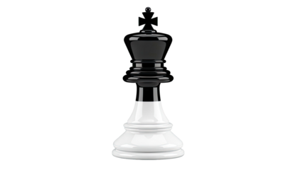 Black and White Chess King Piece