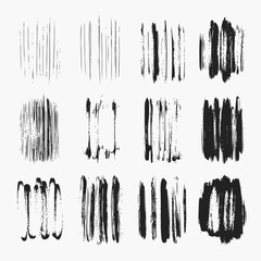 Black Vertical Brush Effect Set