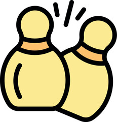 Fototapeta premium Bowling pins colliding, creating a dynamic visual of impact and energy during a strike