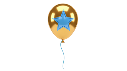 Gold Balloon with Blue Star Emblem