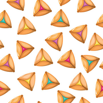 Seamless Purim cookie pattern