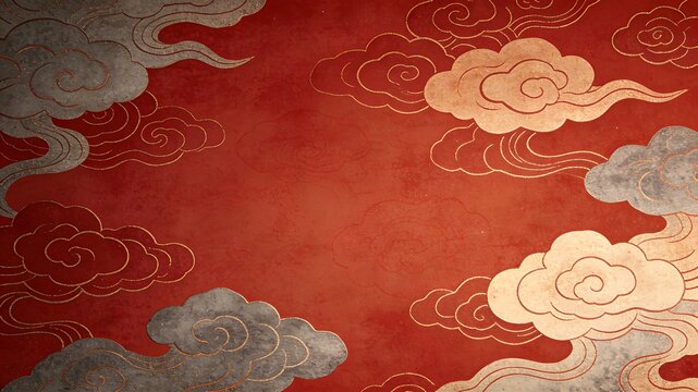 Elegant Red and Gold Cloud Background