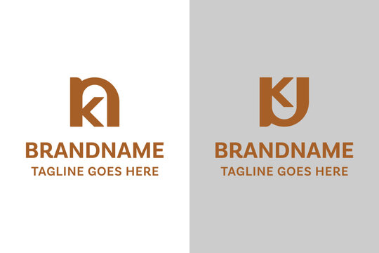 Letters NK or UK Luxury Logo, suitable for any business with NK KN UK KU initials