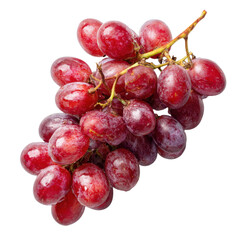 Fototapeta premium A vibrant bunch of red grapes isolated on black background