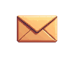 Closed Envelope Icon Pixel Art Style.