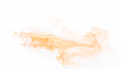 Orange watercolor brush stroke abstract art.