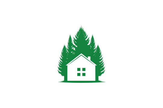 Pine tree home logo icon