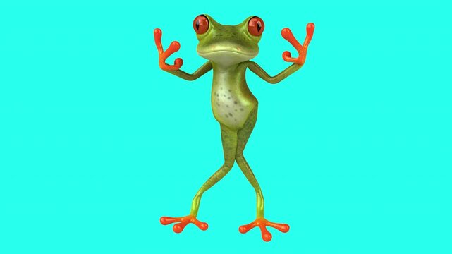Fun 3D cartoon frog (with alpha channel)
