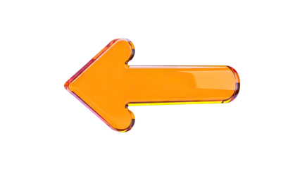 Orange Glass Arrow Pointing Left