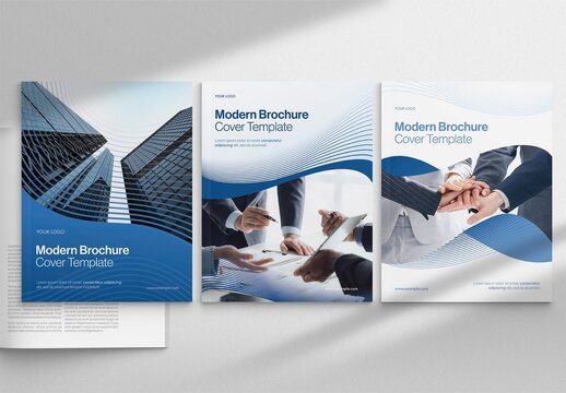 Corporate Brochure Cover Template & Front Page Layout for Annual Report & Company Profile Designs