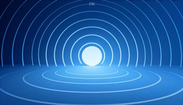 fm radio signal waves radiating from source perfect for world radio day