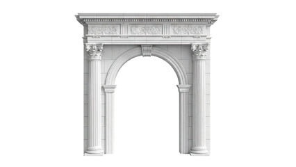 Fototapeta premium Ornate White Stone Archway with Corinthian Columns