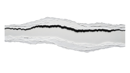 A grayscale image of a wavy white surface isolated on transparent background