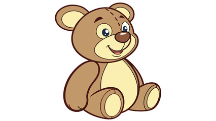 Obraz premium Charming cartoon teddy bear illustration with a sweet expression and playful pose a delightful silhouette