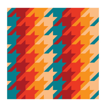Warm tone houndstooth pattern modern seamless fabric