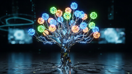 Futuristic AI Control Room With Advanced Digital Interfaces And Global Data Visualization